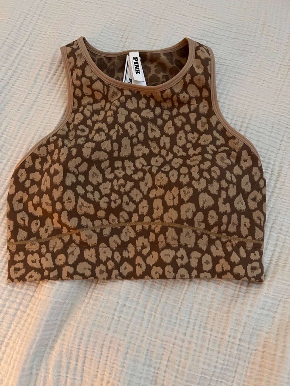 Victoria's Secret PINK Brown Leopard Print Crop Tank